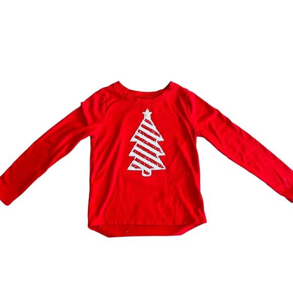 Cat & Jack Red Girls Long Sleeve Flip Sequence Christmas Tree Shirt Size 6X - Picture 1 of 2